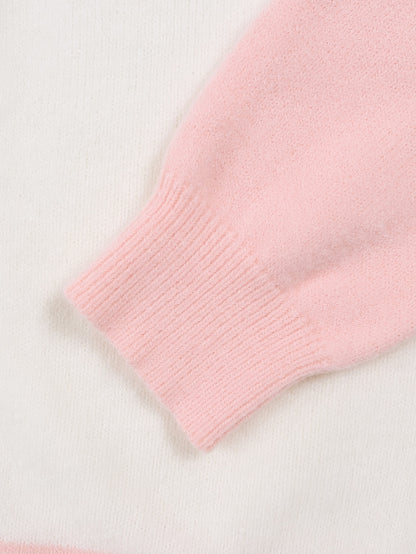 Cardigan Blush Harmony Luxe com Capuz e Bloco de Cor