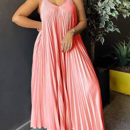 Vestido Soléa Curve Luxe Plissado com Decote em V