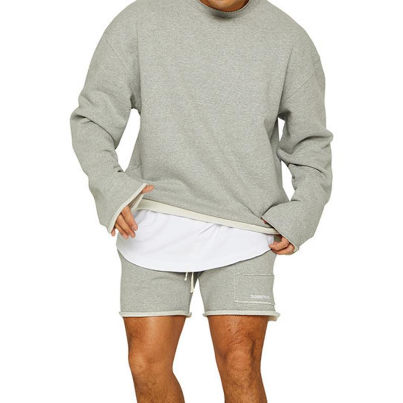 Conjunto de Calções de Sweatshirt para Homem em Cor Sólida 47733694Z