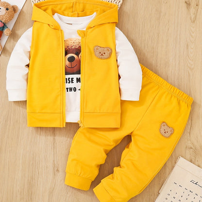 Conjunto Luxe Little Explorer de 3 Peças com Ursinho