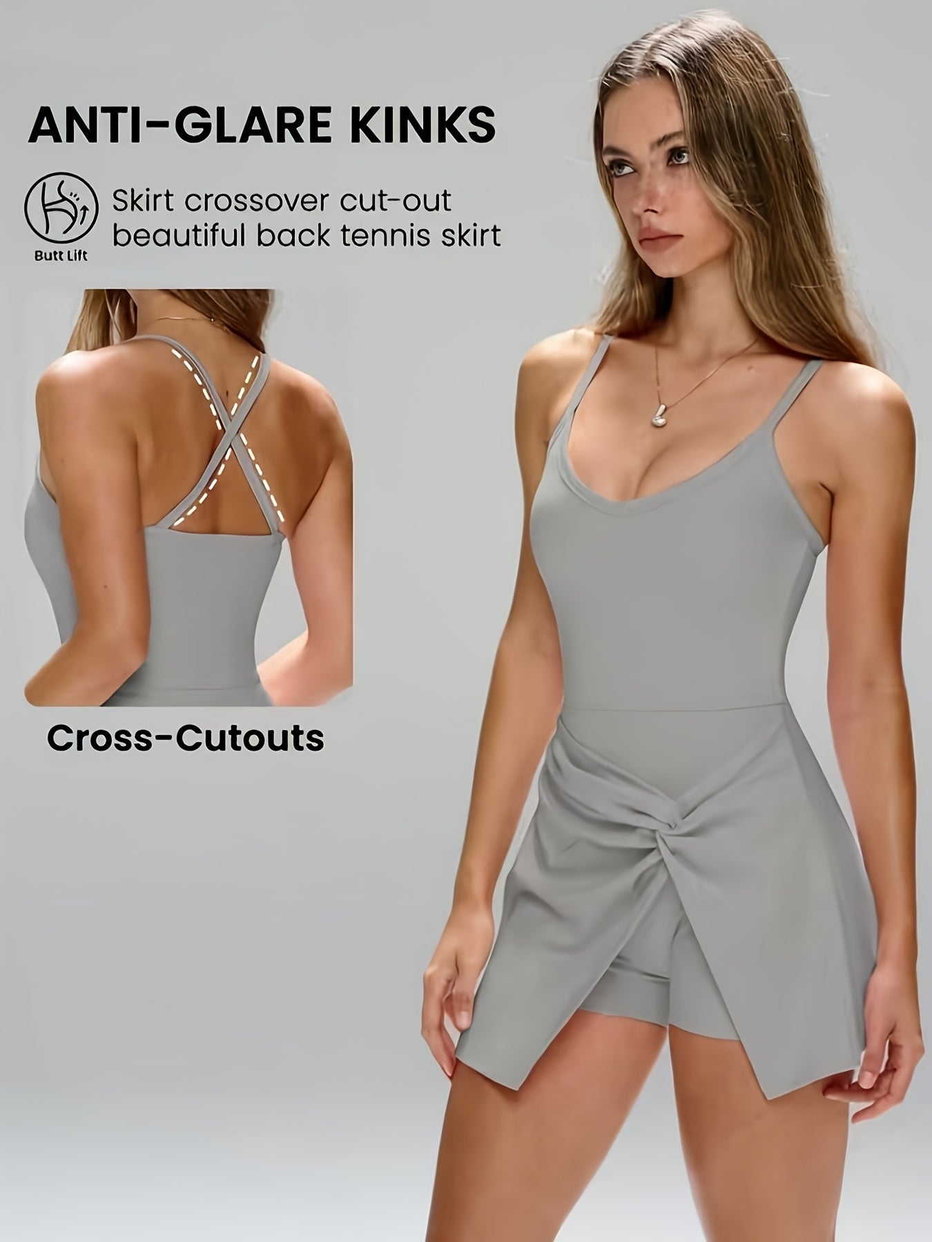 Vestido Desportivo Aeris Sculpt Luxe com Costas Cruzadas