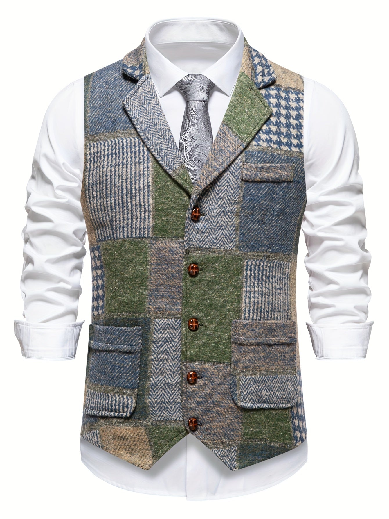Colete Elegante em Patchwork