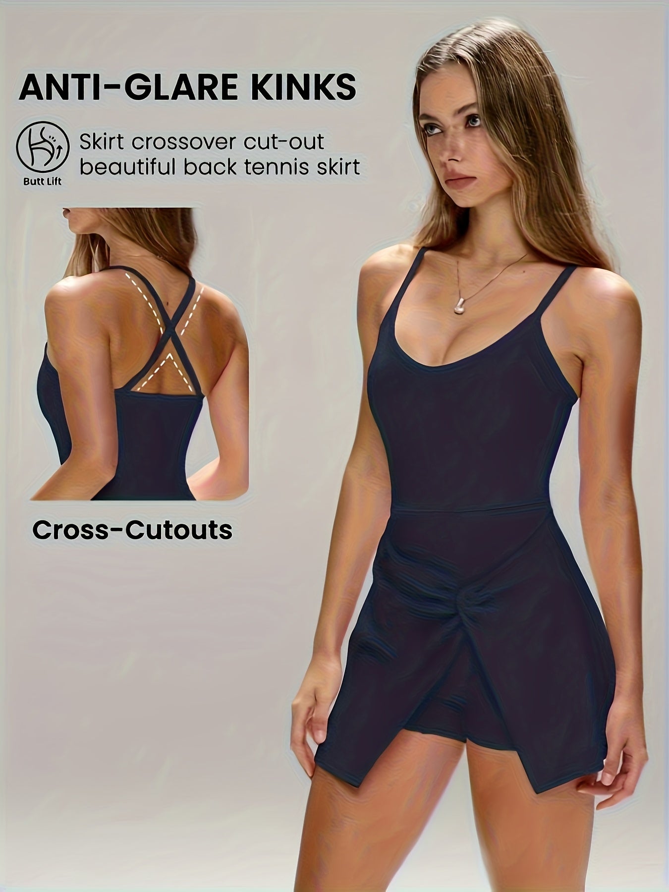 Vestido Desportivo Aeris Sculpt Luxe com Costas Cruzadas