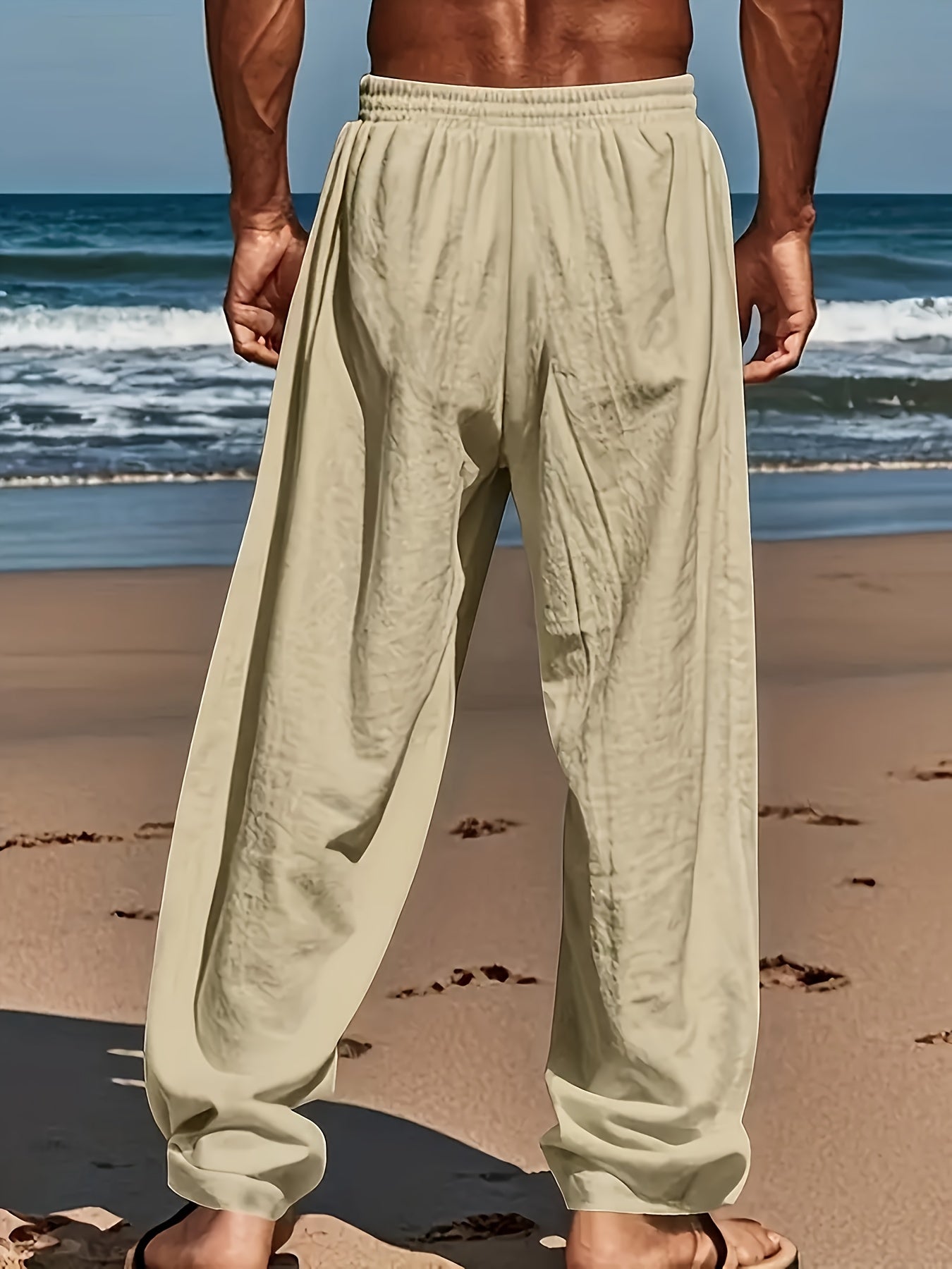 Calças Relaxadas Premium em Linho Coastal Ease