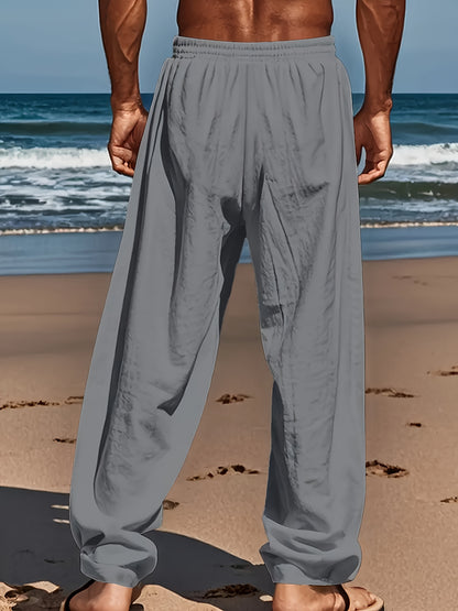 Calças Relaxadas Premium em Linho Coastal Ease