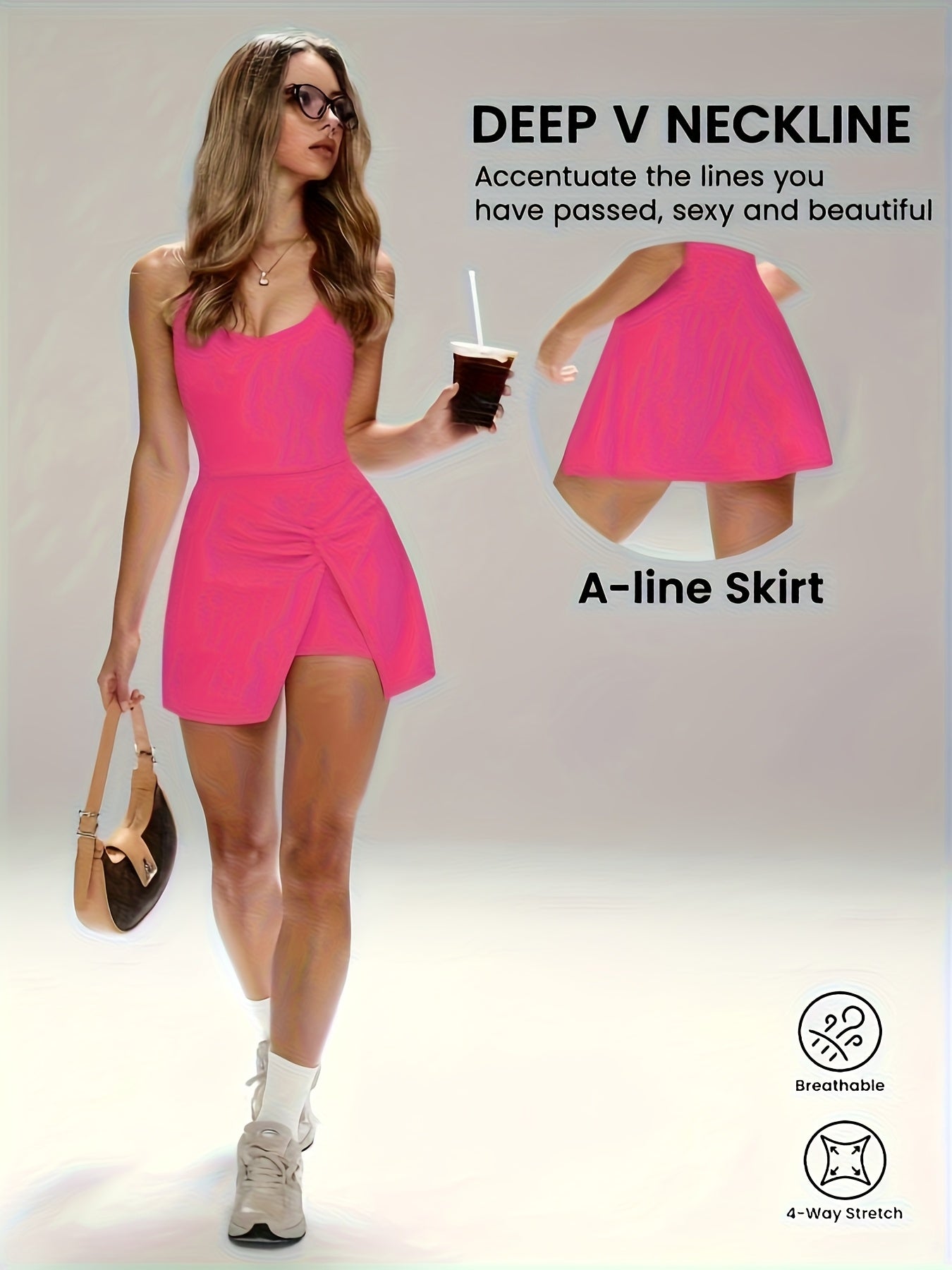 Vestido Desportivo Aeris Sculpt Luxe com Costas Cruzadas