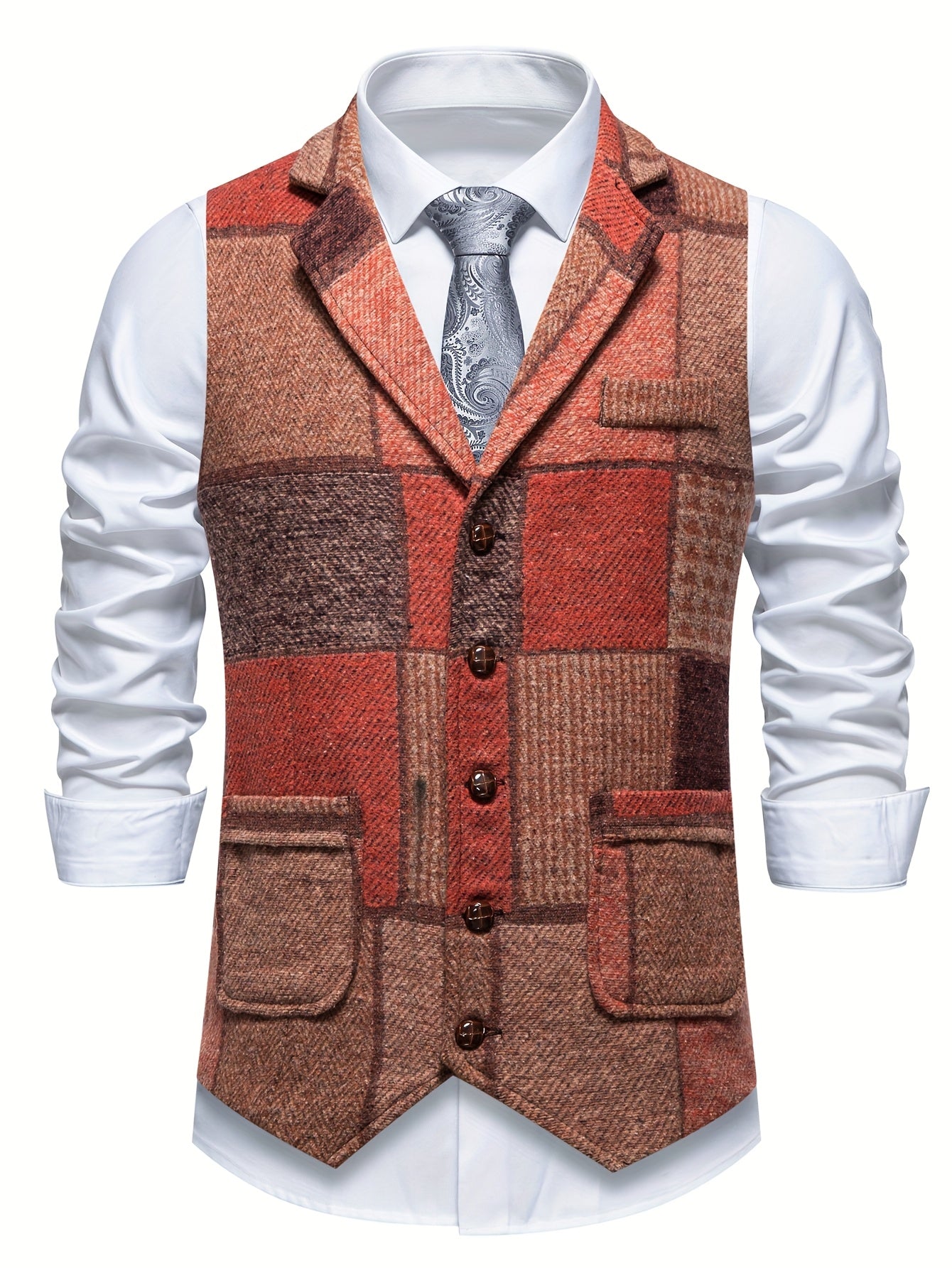 Colete Elegante em Patchwork