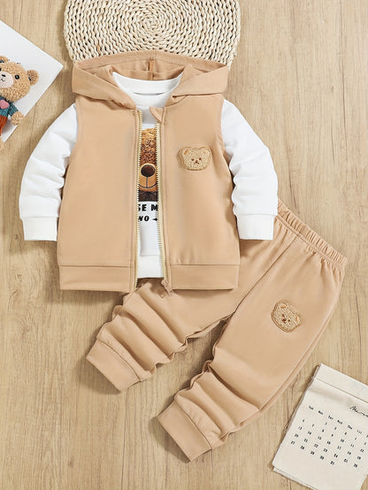 Conjunto Luxe Little Explorer de 3 Peças com Ursinho