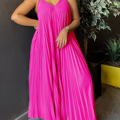 Vestido Soléa Curve Luxe Plissado com Decote em V