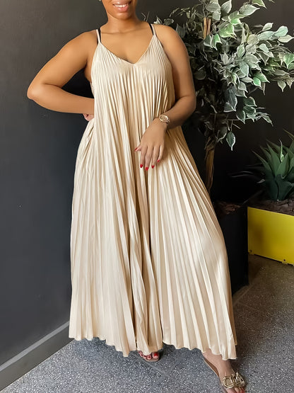 Vestido Soléa Curve Luxe Plissado com Decote em V