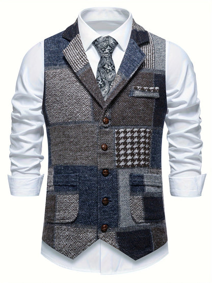 Colete Elegante em Patchwork