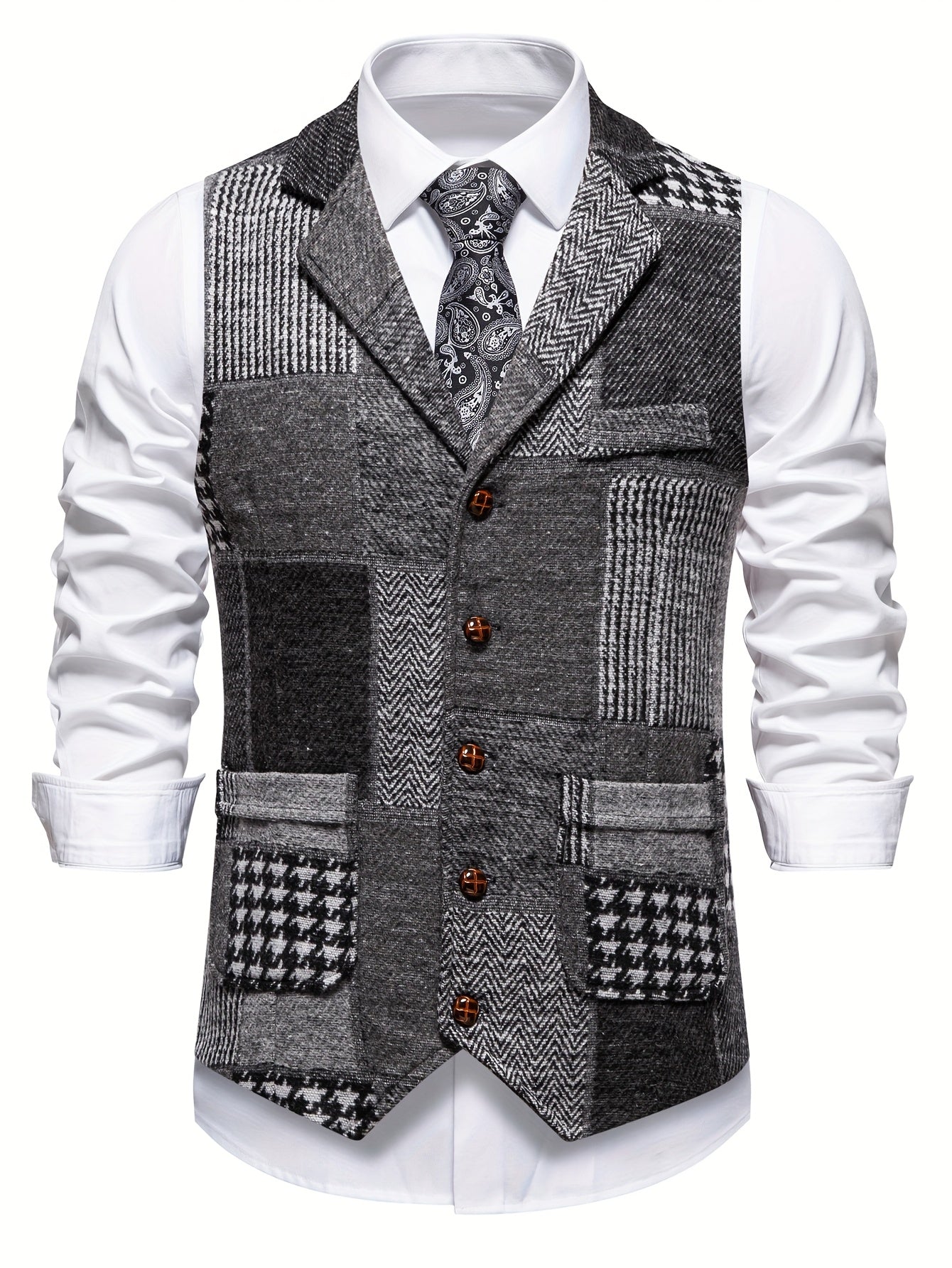 Colete Elegante em Patchwork
