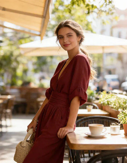 Daniela - Macacão elegante com decote em V