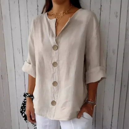 Camisola Feminina Larga com Botões