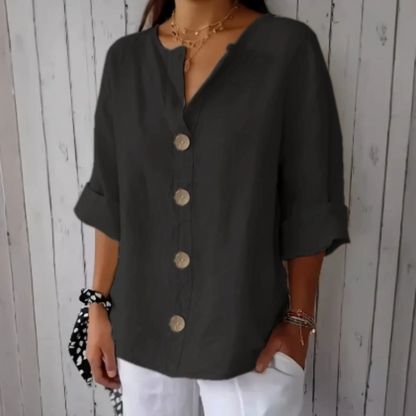 Camisola Feminina Larga com Botões